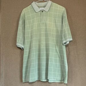 Men’s Sage Green and White Polo Shirt Chereskin Size XL